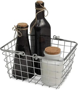 Cestas de Almacenamiento Industriales de Acero y Madera Rústica, Contenedores Organizadores Grandes con Asas para Cocina, Armario, Estante, Almacenamiento en el Hogar - Product Image 1
