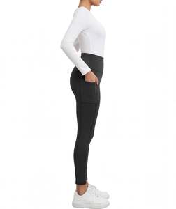 Wide Leg <b>Womens</b> High Waisted Woman Cycling Jogger Pants With Side Pockets Ankle Length Quick Dry Workout Training <b>Leggings</b> Wear - Product Image 3