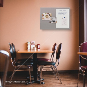 <b>Wall</b>-Mounted Silver Magnetic Memo Board with Metal Panel for Daily Storage - Product Image 6