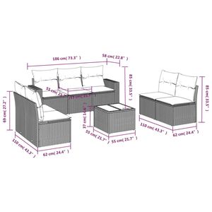 Ensemble de canapés de jardin en rotin PE beige avec structure en acier thermolaqué et verre trempé - Product Image 3