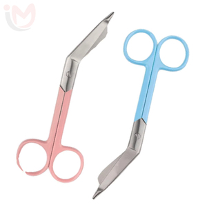 Ciseaux à bandages manuels Lister 5,5 pouces avec revêtement bleu ciel et rose pour les premiers secours, hôpitaux et cliniques, garantie 1 an - Product Image 5