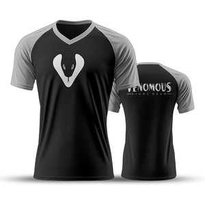 T-shirt d'entraînement personnalisé noir et gris, sublimation, séchage rapide, 100% coton, jersey de sport, gym, fitness, course à pied, vêtements de sport - Product Image 6