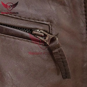 Mens Real Brown Leather Jacket Slim Biker Motorcycle Cafe Racer Cowhide <b>Coat</b> Padded Shoulder Custom Classic Fashion Outerwear - Product Image 3