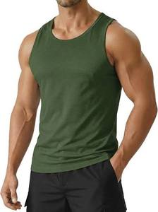 STELLAR STR-MV07 Vert 100% Coton Respirant Teint Uni Tricoté Col Rond Décontracté Débardeur de Sport 120g Sérigraphié Homme - Product Image 2