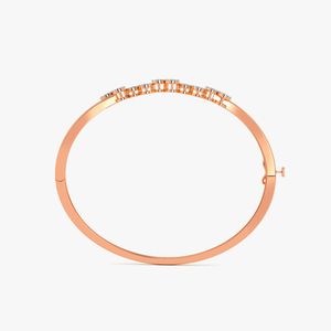 Pulsera de tenis con halo circular de diamantes cultivados en laboratorio en oro rosa - Product Image 2