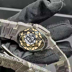 Reloj de Pulsera Personalizado para Hombre, con Diamantes, Caja Cuadrada, Lujoso, de Acero Inoxidable, Esfera Romana Analógica, Cuarzo, Resistente al Agua, 46 mm - Product Image 3