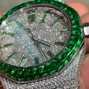 Montre de luxe pour homme avec diamants Moissanite, style montre-bracelet analogique à quartz haut de gamme, montre-bracelet de luxe premium - Product Image 3