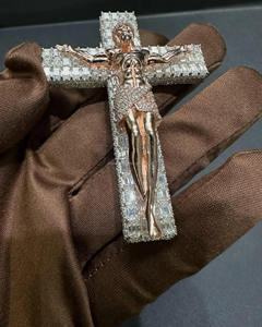 Anillo Unisex de Oro Rosa de 10k Personalizado con Plata de Ley 925, Moissanita VVS Cultivada en Laboratorio, Chapado en Rodio, Certificado IGI, Estilo Hip Hop - Product Image 6