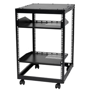 Armadio Rack AV a 4 Posti Regolabile in Profondità 23-40, Montaggio a Parete o Autoportante, 15U, Open Frame per Server e Reti - Product Image 1