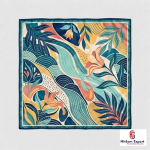Premium Custom Printed Silk Feel Square Headscarf Soft Lightweight OEM ODM Manufacturer São Vicente Custom Fabric Products - Product Image 3