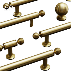 Ensemble de poignées et boutons de meuble en laiton massif de qualité supérieure, quincaillerie décorative moderne pour tiroirs, armoires, placards et décoration de cuisine - Product Image 1