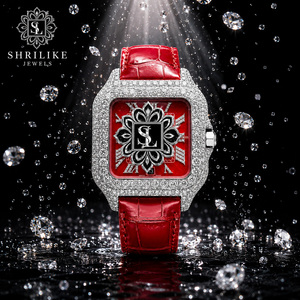 Montre Homme Quartz en Alliage d'Acier Inoxydable 43mm avec Cadran en Verre et Diamants - Résistance à l'Eau 30m Style Hip-Hop - Approvisionnement Direct Usine - Product Image 6