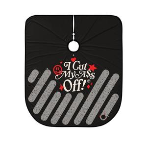 Delantal de peluquería profesional de poliéster impermeable con logo personalizado, capa de lona roja profunda para barbería y peluquería, ideal para cortes de pelo. - Product Image 4