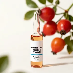 Ampolla de refuerzo de fruta de rosa mosqueta con fórmula antienvejecimiento de ácido hialurónico ODM/OBM desarrollada en Corea - Product Image 1