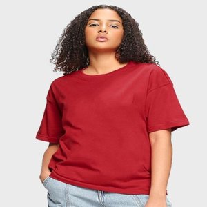 Camiseta de Mujer Personalizada, Ecológica, 100% Algodón, Tejido Sólido, Anti-Pilling, Transpirable, Estilo Urbano, Logotipo OEM, 220g - Product Image 2