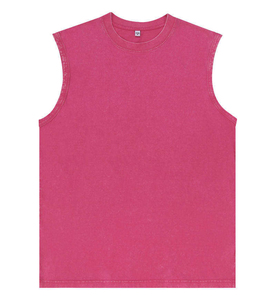 Wholesale Vintage T Shirt Tank <b>Top</b> Heavyweight 100% Cotton Oversized Casual Acid Wash Custom Unisex Sleeveless T Shirt - Product Image 3