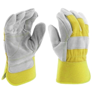 Gants confortables en cuir de vachette pleine fleur avec doublure en coton, protection industrielle des mains, résistants à la chaleur, avec manchette caoutchoutée souple, certifiés CE - Product Image 4