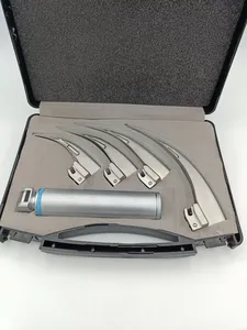 Set manual de laringoscopio convencional Mac con 4 hojas (12, 3, 4), mango mediano, de acero inoxidable alemán, set de laringoscopios Tegra, aprobado por CE - Product Image 5