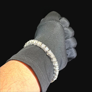 Round Cut Tennis Bracelet 925 Sterling Silver VVS Moissanite Diamond Hip Hop Luxury Unisex Wedding Jewelry Gift for <b>Men</b> - Product Image 4