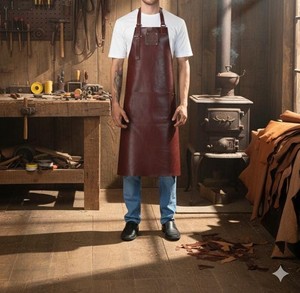 Tablier en cuir robuste pour soudeur, atelier de forgerie, protection durable, commandes en gros personnalisées OEM LPN-0254 - Product Image 1