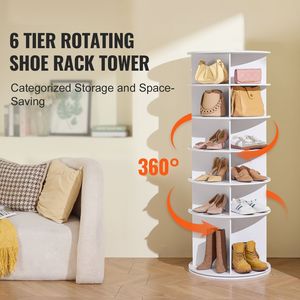 Scarpiera Girevole a 6 Livelli, Espositore per Scarpe Rotante a 360 Gradi, Carosello Portascarpe in Alluminio, Lazy Susan - Product Image 2