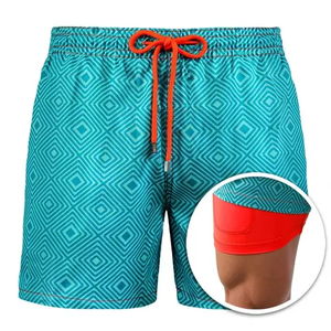 Shorts de Malla para Hombre, Personalizados al por Mayor, OEM/ODM, Ecológicos, Transpirables, de Secado Rápido, Cintura Alta, Ropa de Playa de Poliéster - Product Image 5