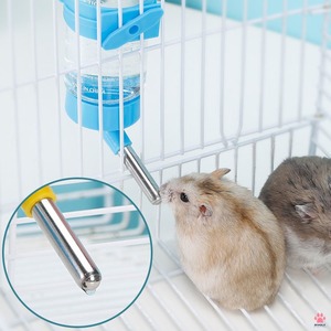 No Drip Pet Water Bottle With Stainless Steel Nozzle Transparent Hanging Drinker For <b>Birds</b> Guinea Pig Bunny Hamster - Product Image 3