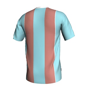 Maillot de football personnalisé, imprimé turquoise vif, manches courtes, col rond respirant, nom et numéro personnalisés, 100% - Product Image 3