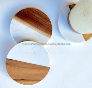 Posavasos de mármol y madera de diseño de lujo de la mejor calidad Posavasos de té de piedra de mármol natural con forma personalizada al por mayor - Product Image 4