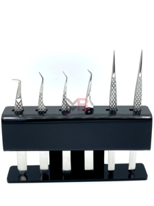 ชุดแหนบต่อขนตาสแตนเลสสีเงิน ป้องกันไฟฟ้าสถิต ปลายหยัก สำหรับมืออาชีพ - Product Image 3