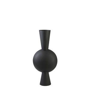 Jarrón de Metal Negro Mate Nórdico, Jarrón de Flores Geométrico Creativo en Forma de Bola |   Jarrón de Flores Decorativo de Escritorio Minimalista y Lujoso - Product Image 1