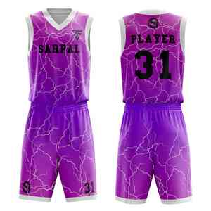 Custom Sublimated Breathable Quick Dry Lightweight Basketball Jersey Shorts Set 100% Polyester OEM Basketball Uniform Team Men - Product Image 3