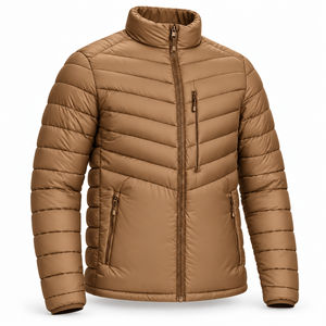 Custom Print Winter Puffer Jacket Mens Lightweight Quilted <b>Coat</b> Stand Collar Zip Pockets <b>Padded</b> Outerwear City Casual Daily Wear - Product Image 2