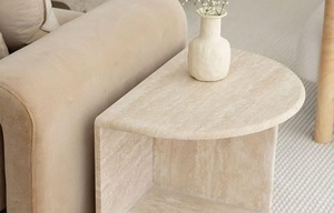 Mesa de Centro Moderna de Piedra Travertino, Mesa de Centro de Mármol Natural, Muebles de Lujo para Sala de Estar, Mesa de Piedra Hecha a Mano - Product Image 4