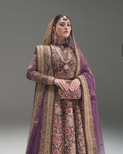 Purple Gold Embroidered Lehenga Choli <b>Floor</b> Length Traditional Wedding Party Wear High-quality Dress for Women India Pakistan - Product Image 3