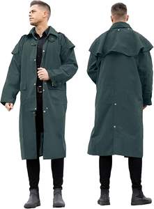 Manteaux d'équitation longs en toile cirée australienne imperméables avec logo personnalisé pour hommes – Vente en gros - Product Image 4