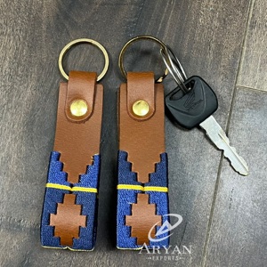 Premium Genuine Leather Keychains With Colorful Aztec Embroidery Western Style <b>Key</b> <b>Ring</b> Handmade <b>Key</b> Holder <b>Accessory</b> for Unisex - Product Image 1