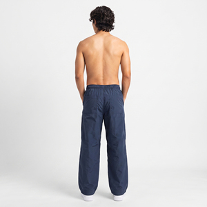 <b>Men's</b> Oversize Wide Leg <b>Trouser</b> Mid Waist Drawstring Casual <b>Lightweight</b> 100% Nylon Polyester Pants with Side Pockets <b>Summer</b> Wear - Product Image 2