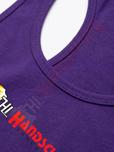เสื้อกล้ามผู้ชายสีม่วงแบบ Racerback พิมพ์ลายโลโก้ THL Handschuhe Industries ด้านหน้า สไตล์ลำลอง ถักทอ ระบายอากาศได้ดี รับผลิตแบบ OEM / ODM - Product Image 3