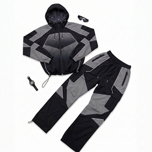 Traje Deportivo para Hombre, Estilo Coreano, Transpirable, Color Sólido, Ligero, Otoñal, Juvenil, Moderno, Combinable, Informal, de Dos Piezas - Product Image 4