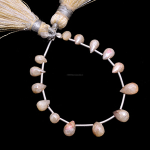 Cuentas con forma de lágrima facetadas de silimanita amarilla Natural Artículo 4x3mm-6x4mm Hilo de piedras preciosas de 4 pulgadas para hacer pulseras de joyería - Product Image 1