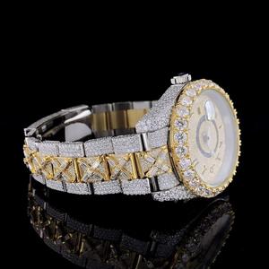 Reloj de Pulsera de Diamante Moissanite Personalizado de Alta Calidad, Claridad VVS, Relojes de Pulsera con Incrustaciones de Diamantes para Hombre y Mujer, Precios de Fábrica - Product Image 5