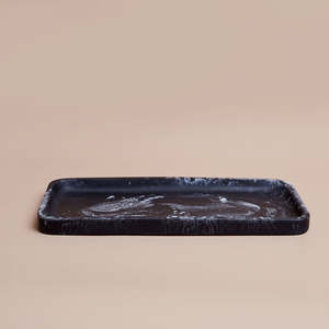 Marble Look Eco-Friendly Rectangular Resin Serving Tray <b>Decorative</b> <b>Plate</b> Polished Stone for Wedding Home Hotel Tabletop Use - Product Image 6