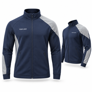 Veste de sport en tissu softshell, fermeture éclair intégrale, veste de performance, entraînement, logo personnalisé, fabricant de vêtements pour hommes, vêtements d'entraînement - Product Image 3