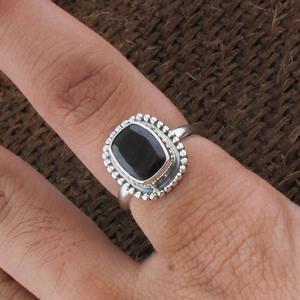 Bague vintage en argent sterling 925 avec quartz fumé, grande pierre précieuse chocolat taille émeraude, style victorien, pour femme, bijoux fins - Product Image 2