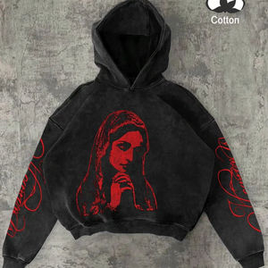 Mens oversized <b>hoodie</b> streetwear casual <b>gym</b> wear drop shoulder heavy weight pullover winter - Product Image 1