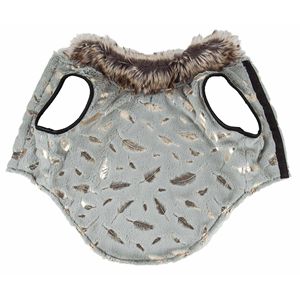 Luxe Gold <b>Designer</b> Fur <b>Dog</b> Jacket Coat with Gold Leaf Elegant Pet <b>Clothes</b> - Product Image 6