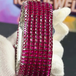 Reloj VVS1 Moissanite Cuadrado de 40 mm, Aleación con Esfera de Oro Amarillo, Pasa el Test de Diamantes, Certificado GRA, Color D, Estilo Antiguo de Lujo - Product Image 6