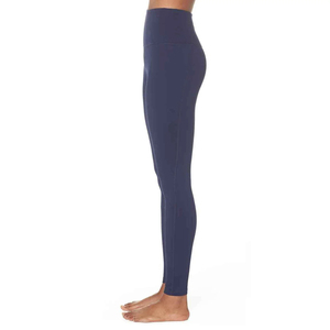 Custom Made Solid Color Spandex Sport High Waist Yoga <b>Leggings</b> Breathable Knitted High Quality - Product Image 2