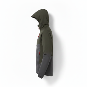 Veste polaire à capuche pour homme, couleur contrastée, fermeture éclair, coupe-vent, décontractée, pour l'automne - Product Image 3
